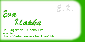 eva klapka business card